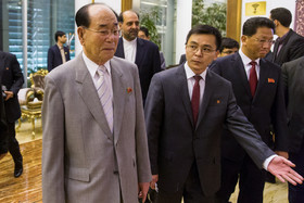 ورود کیم یونگ نام رئیس کل پرزیدیوم مجمع عالی خلق کره شمالی 