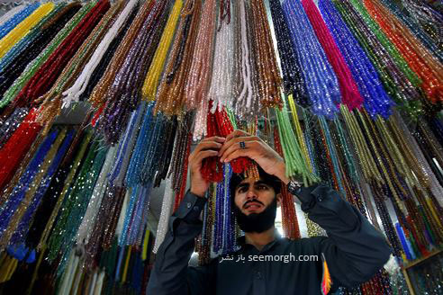 فروشنده تسبیح پاکستانی در ماه مبارک رمضان